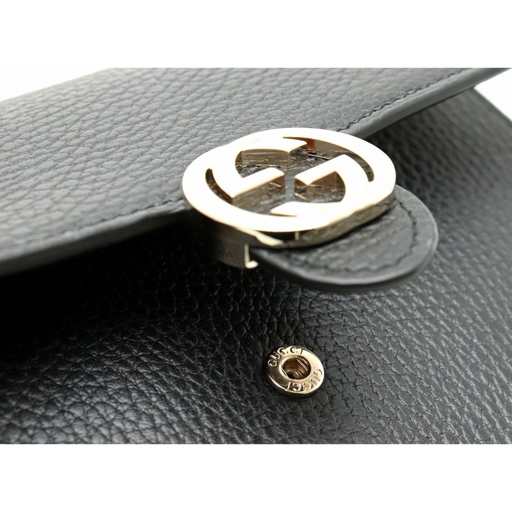 Gucci Interlocking Logo Embossed Leather Chain Wa… - image 4